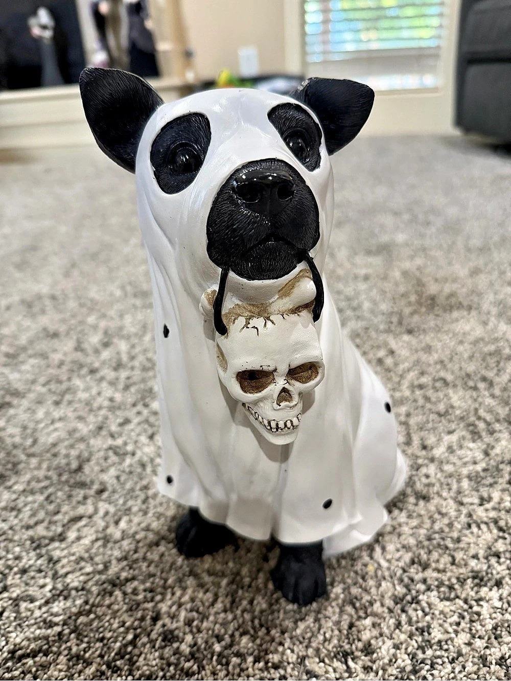 Dog Skull Halloween Decor in White & Black